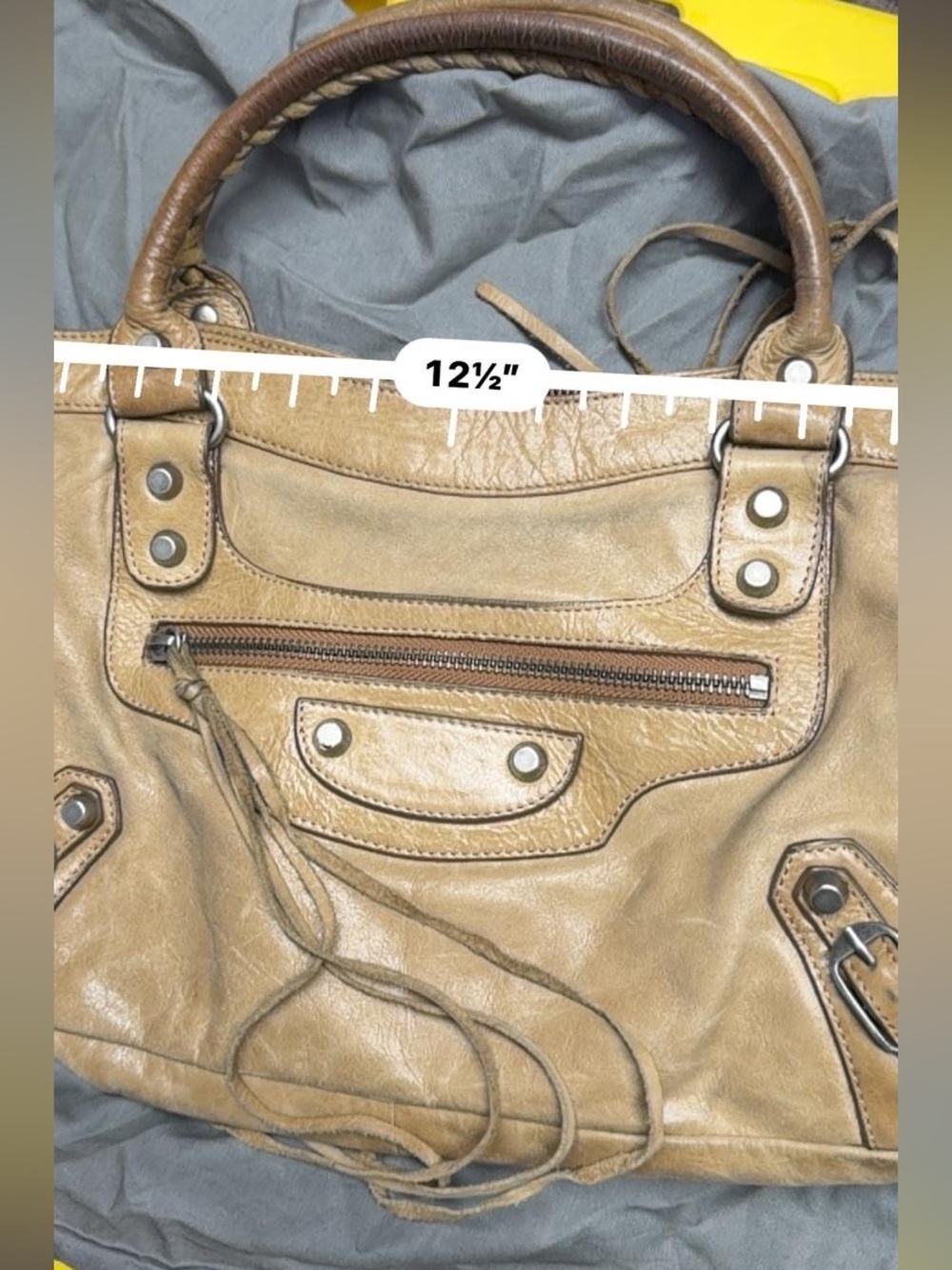 Stylish Tan Leather Satchel Handbag - Classic Women’s Bag - Picture 10 of 16